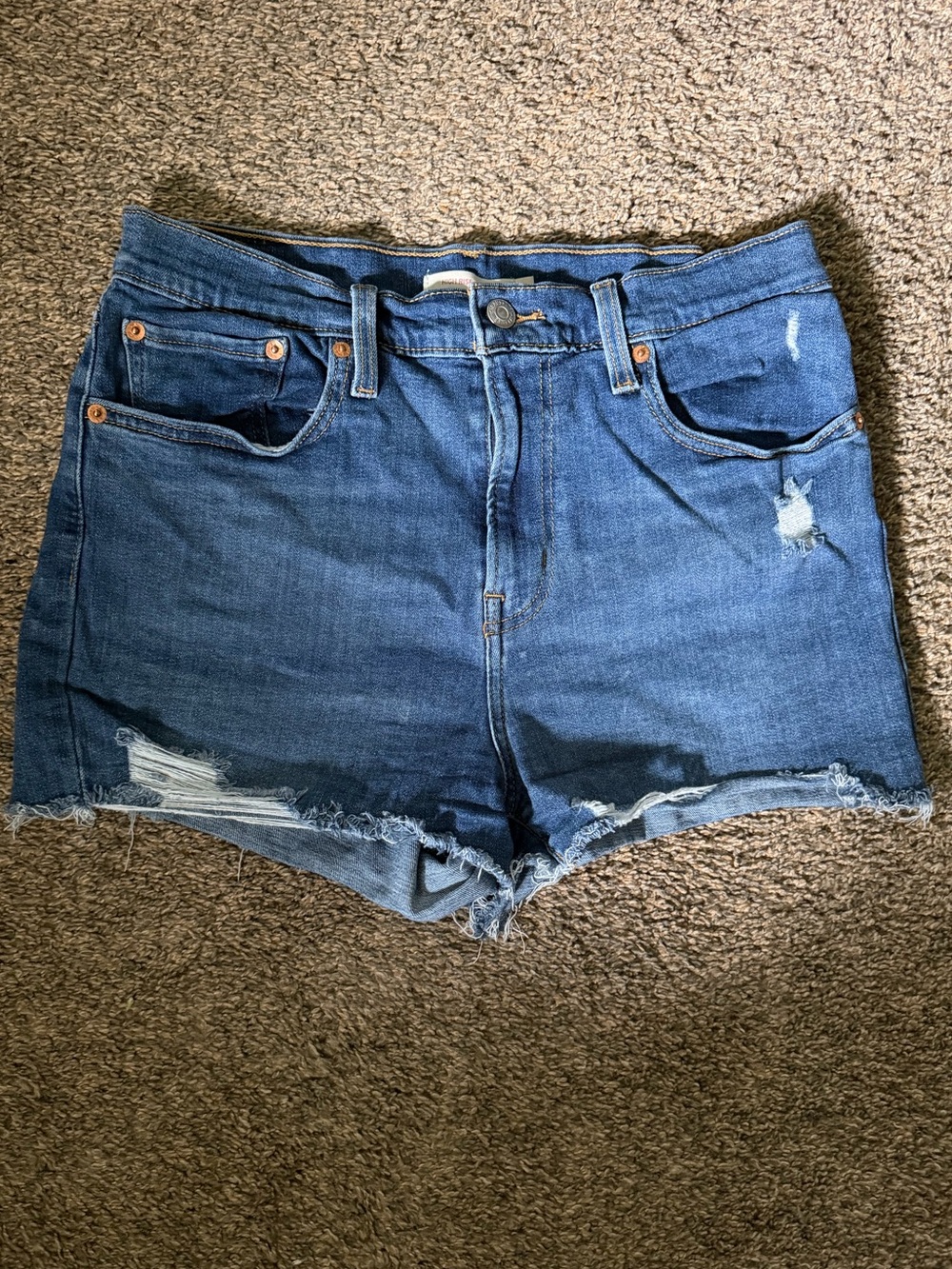 Levi's Blue Distressed Cutoff Denim Shorts